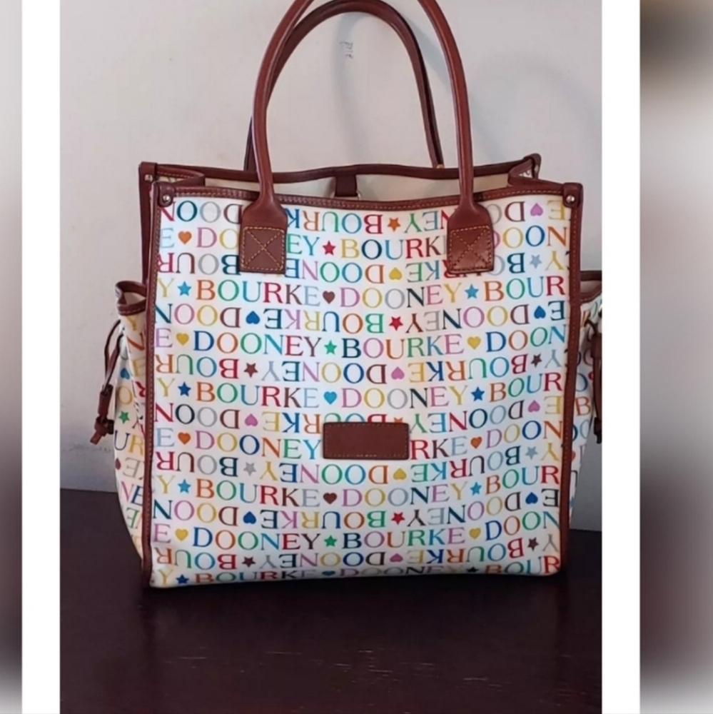 Huge Y2k Rare Big Dooney Bourkle Shine It Collection Tote Bag